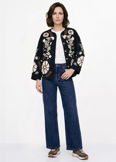 Veste matelassée inspiration bohème Noir