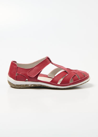 Sandales d'été largeur confort Rouge