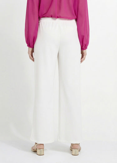 Pantalon maille avec galon à la taille Ecru