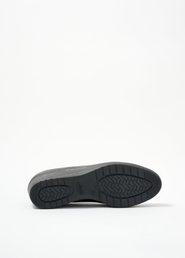 Mocassins largeur confort élastiqués compensés Noir/Plomb