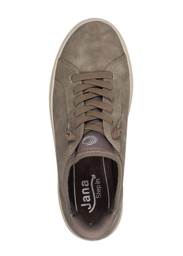 Baskets à lacets, dessus texturé Beige