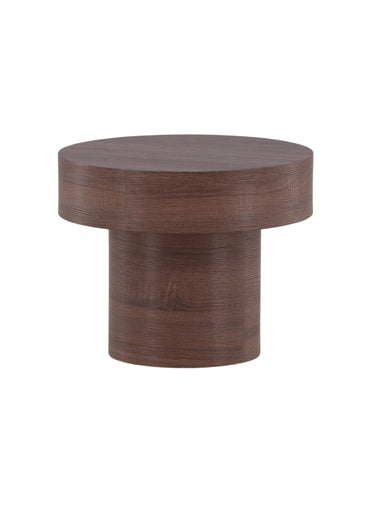 Table basse ronde en bois, plateau épais Marron