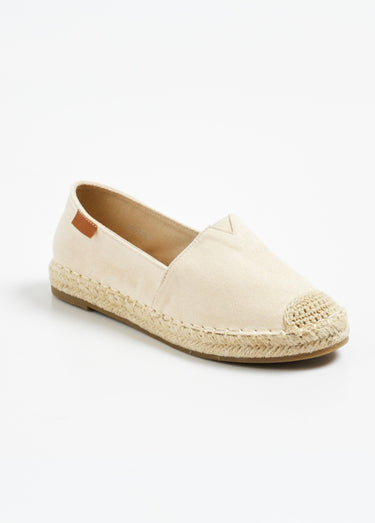 Espadrilles pailletées avec semelle corde Beige
