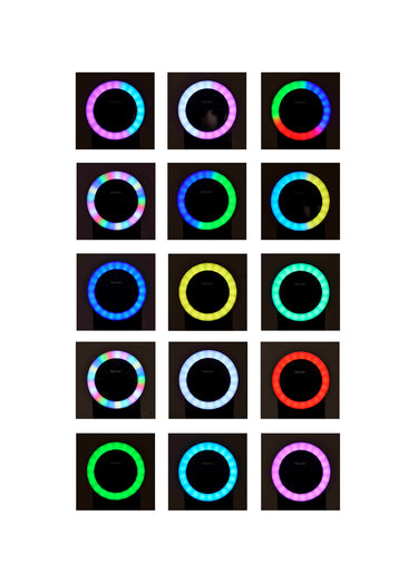 Anneau lumineux 18 couleurs pour selfie Blanc / Noir
