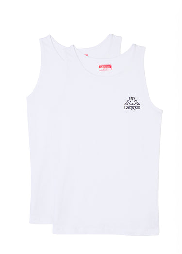 Lot de 2 Débardeurs pur coton col rond Blanc Lot 2