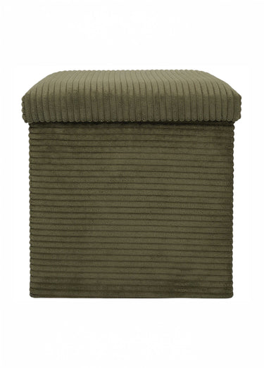 Pouf coffre pliable carré velours SCOTT Vert