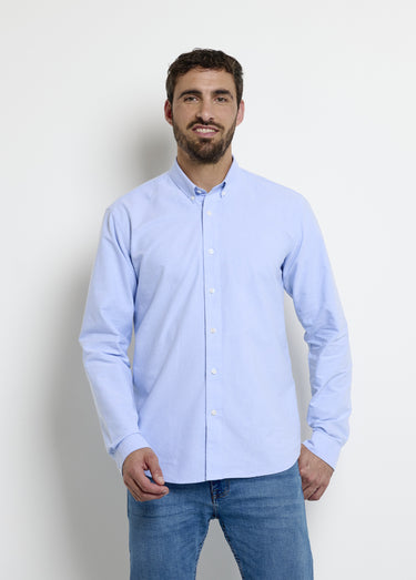 Chemise classique en oxford col boutonné Bleu