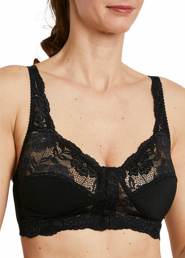 Soutien-gorge sans armatures ouvert devant Noir