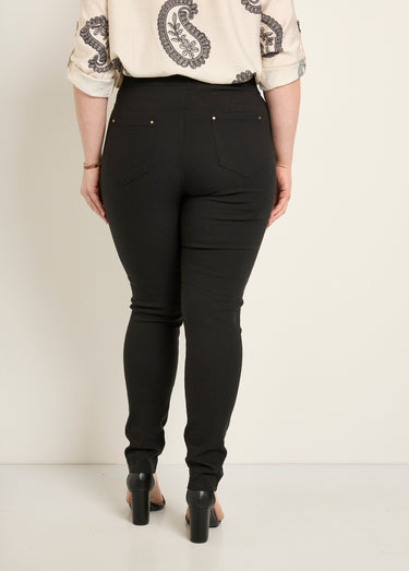 Pantalon extensible taille élastiquée Noir