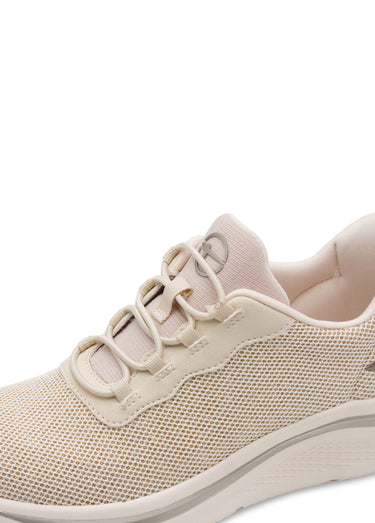 Baskets sportswear compensées en mesh Ivoire
