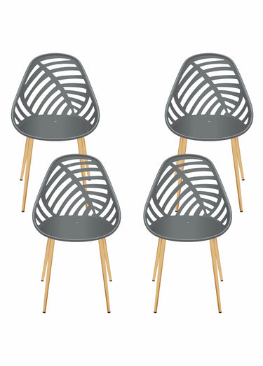 Chaises d'extérieur dossier fantaisie Gris