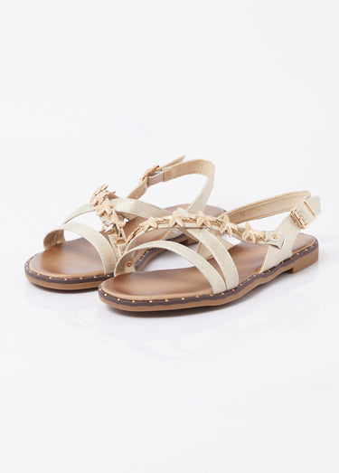 Nu pieds croisés détails étoile de mer Beige