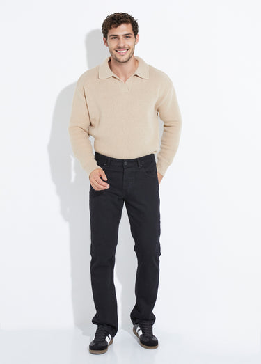 Jean denim 5 poches bas resserré, foncé 2N Noir