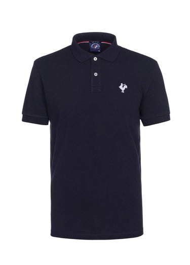 Polo casual manches courtes avec broderie Marine