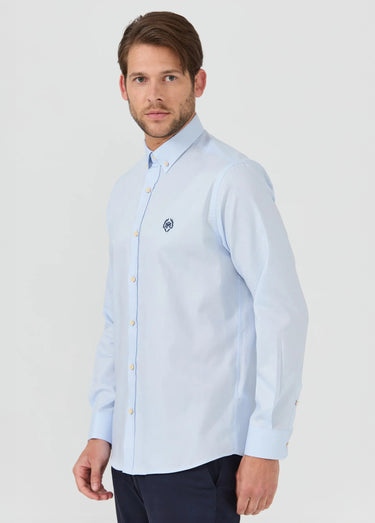 Chemise chic avec col américain Bleu Tendre