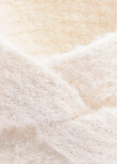 Bandeau chaud en maille mousseuse Blanc