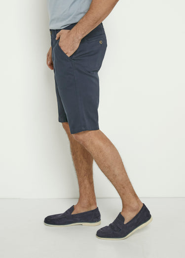 Bermuda en toile de coton extensible Marine