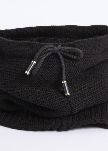 Tour de cou maille et sherpa, point de riz Noir