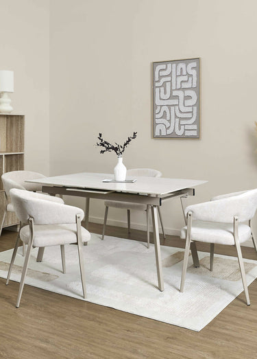 Fauteuils assise tissu maille chenille Beige