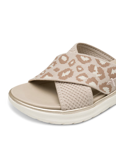 Mules léopard 2 brides semelle compensée Leopard