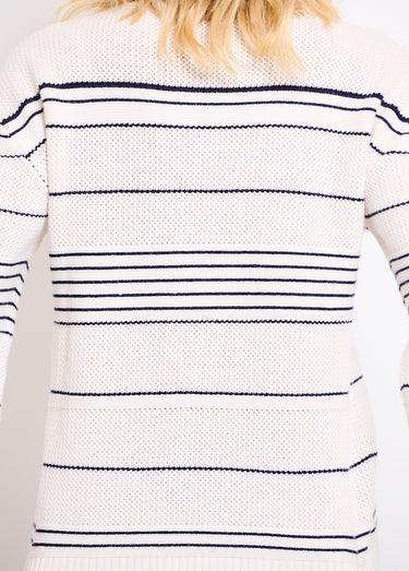 Pull marinière col rond Ecru/Marine
