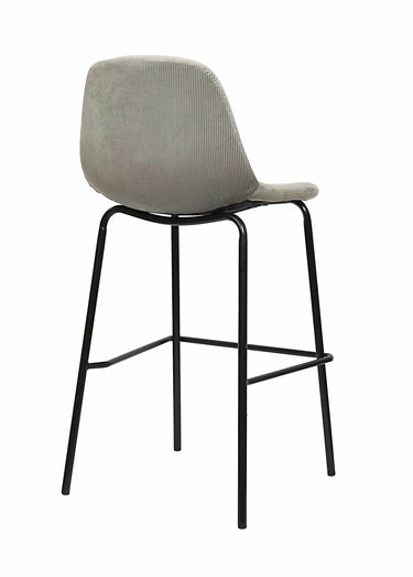 Chaises de bar assise velours, clair 1J Gris
