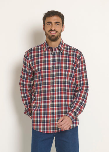 Chemise à carreaux flanelle chaude, foncé Carreaux Rouge/Noir