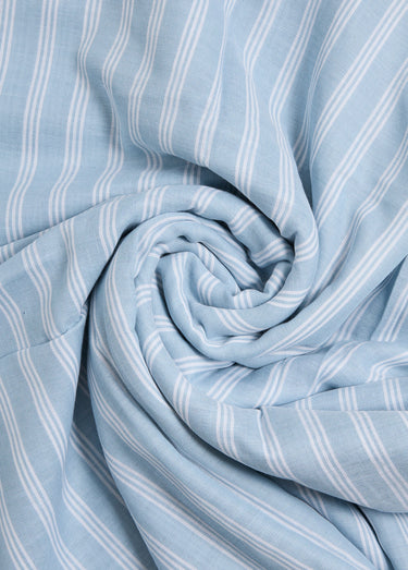 Coupon tissu en coton aspect lin, Ascain Bleu Ciel
