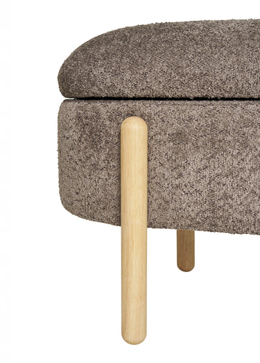 Banc de rangement avec pieds bois de pin Marron