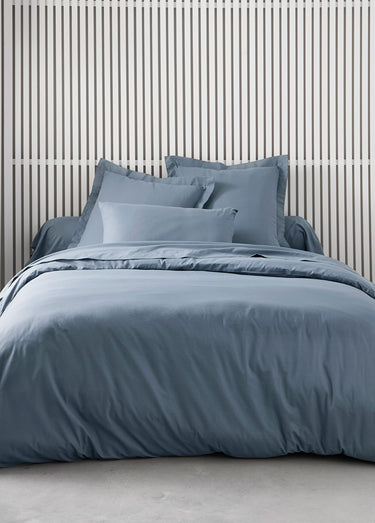 Taie d'oreiller coton unie Denim