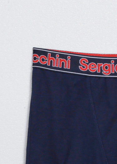 Boxer uni ceinture élastiquée contrastante Marine