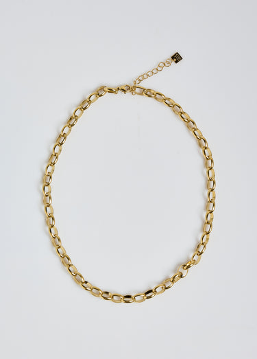 Collier acier inox, maille forçat ovale Dore