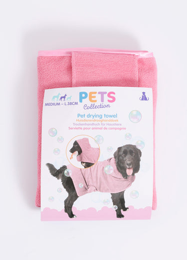 Cape de bain en éponge pour animaux Rose