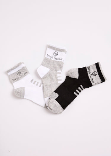 Chaussettes côtelées contrastées Assortis Gris