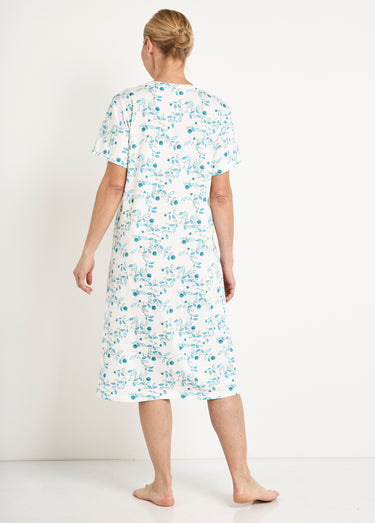 Chemise de nuit confort mi longue imprimée Aqua