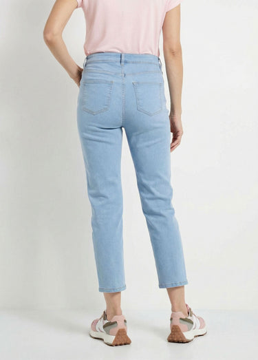 Jean droit taille haute 7/8 stretch Bleached