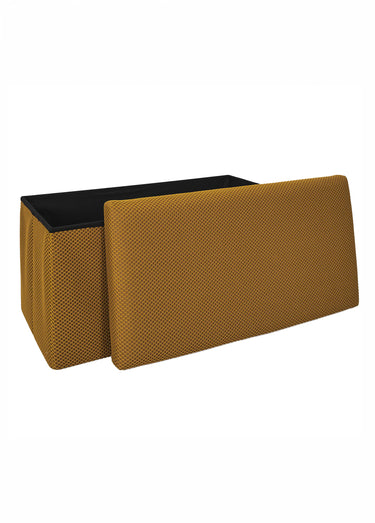 Banc coffre pliable design en mesh ATOME Jaune