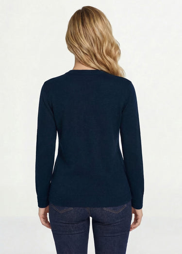Gilet boutonné manches longues Marine