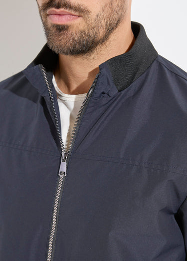 Veste aviateur zippée légère, col montant Marine