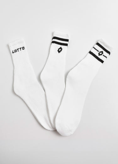 Lot de 3 Chaussettes de sport côtelées Blanc