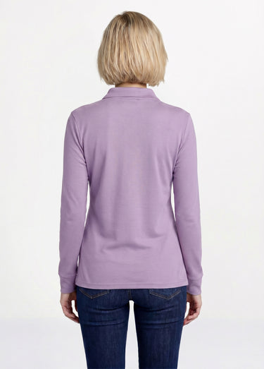 Sous-pull chaud col roulé maille interlock unie Mauve