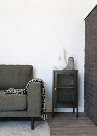 Meuble vitré 1 porte, coloris moyen Gris