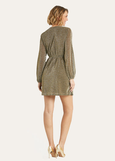 Robe courte chic brillante cache-coeur Dore