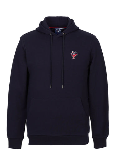 Sweat shirt kangourou à capuche, brodé Bleu Marine