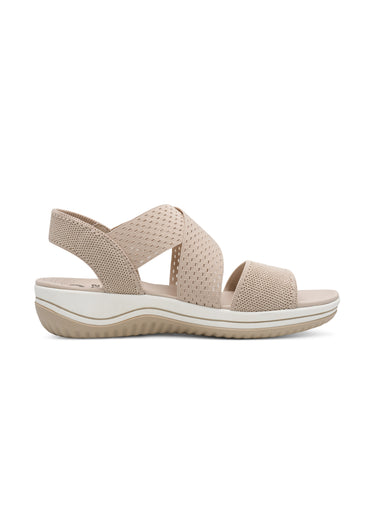 Sandales larges brides mesh et élastiques Beige