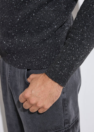Pull col montant zippé, coupe ajustée Gris Anthracite