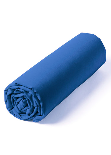 Drap housse pur coton uni, Relax Bleu denim