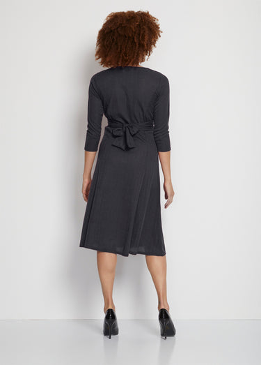 Robe courte cache-coeur en maille Noir