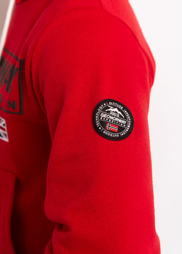 Sweat à capuche drapeaux poche kangourou Rouge