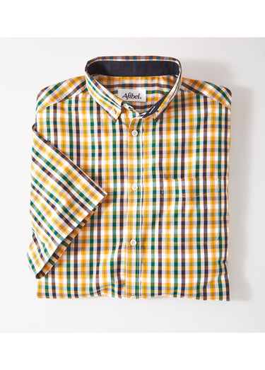 Chemise carreaux manches courtes Miel
